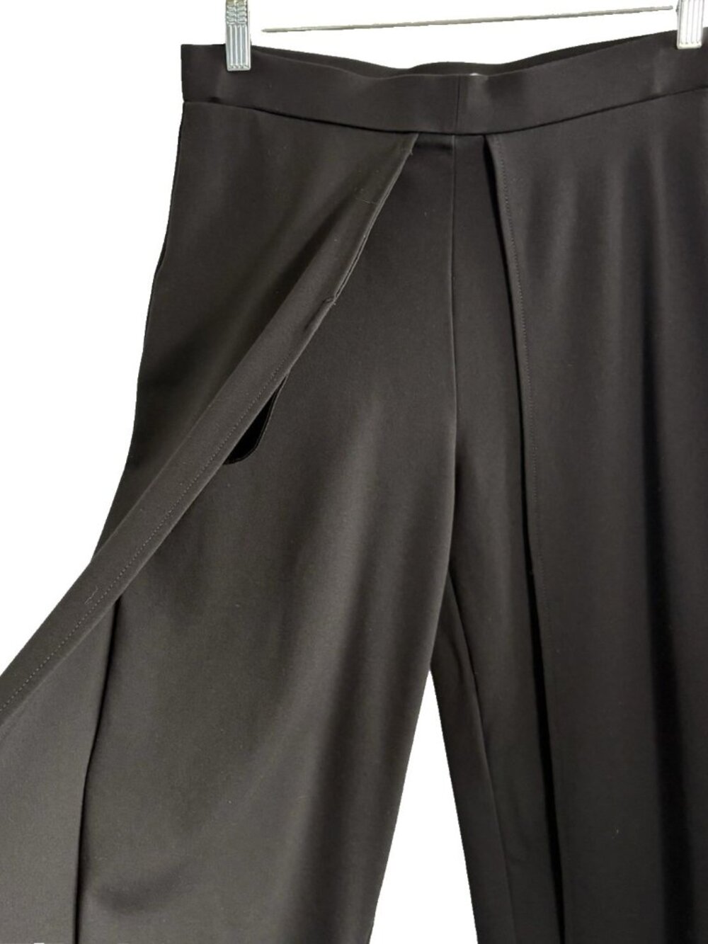 BETABRAND Women Overlay Bootcut Pants Sz MP Black Casual Chic Modern 68-20
